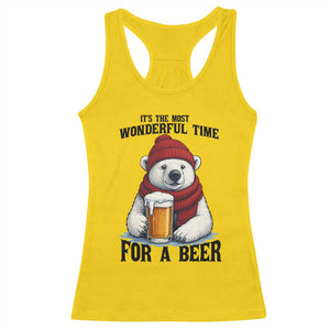 It is The Most Wonderful Time For A Beer Racerback Tank Top Funny Polar Bear Drinking Beer TS12 Daisy Print Your Wear