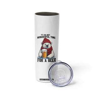 It is The Most Wonderful Time For A Beer Skinny Tumbler Funny Polar Bear Drinking Beer TS12 Print Your Wear