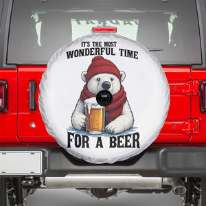 It is The Most Wonderful Time For A Beer Spare Tire Cover Funny Polar Bear Drinking Beer TS12 White Print Your Wear
