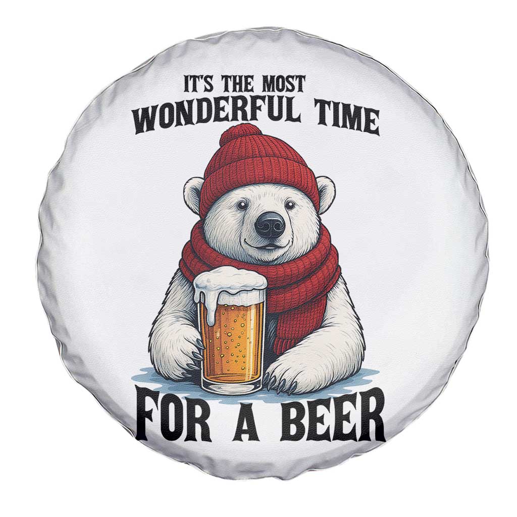 It is The Most Wonderful Time For A Beer Spare Tire Cover Funny Polar Bear Drinking Beer TS12 Print Your Wear