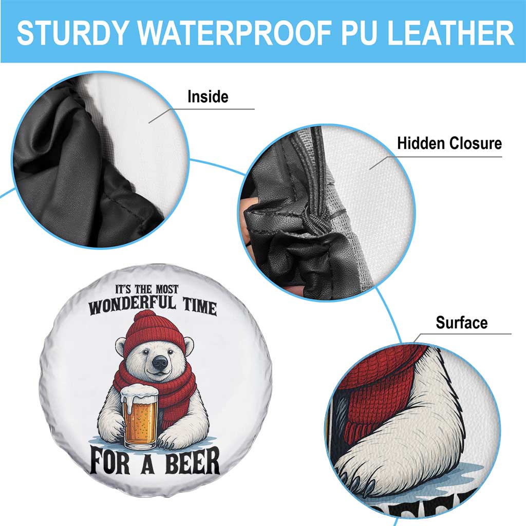 It is The Most Wonderful Time For A Beer Spare Tire Cover Funny Polar Bear Drinking Beer TS12 Print Your Wear