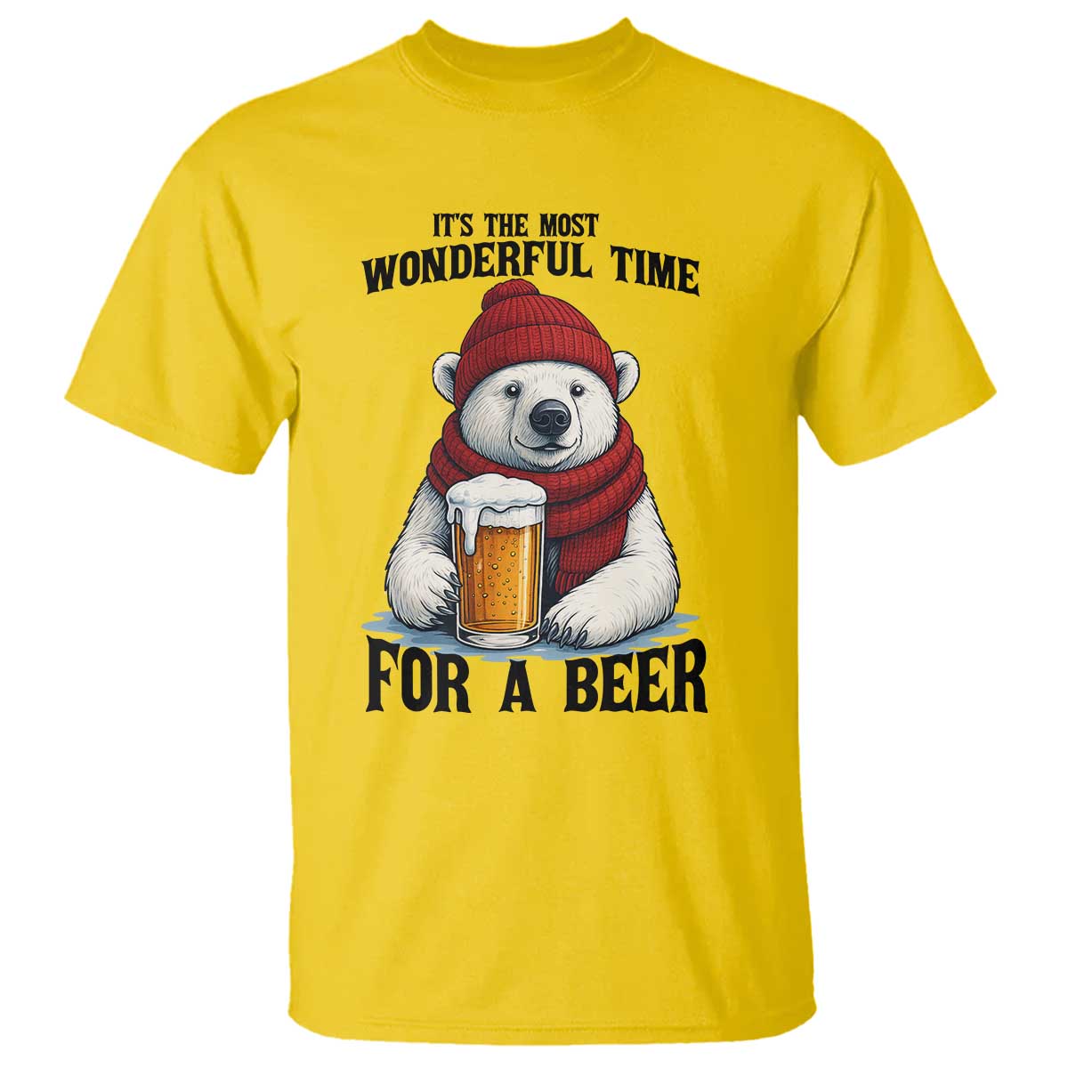 It is The Most Wonderful Time For A Beer T Shirt Funny Polar Bear Drinking Beer TS12 Daisy Print Your Wear