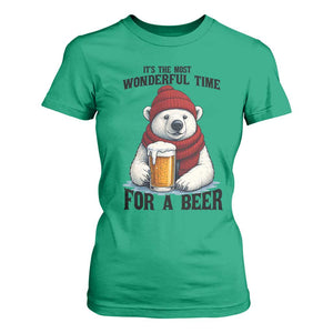It is The Most Wonderful Time For A Beer T Shirt For Women Funny Polar Bear Drinking Beer TS12 Irish Green Print Your Wear