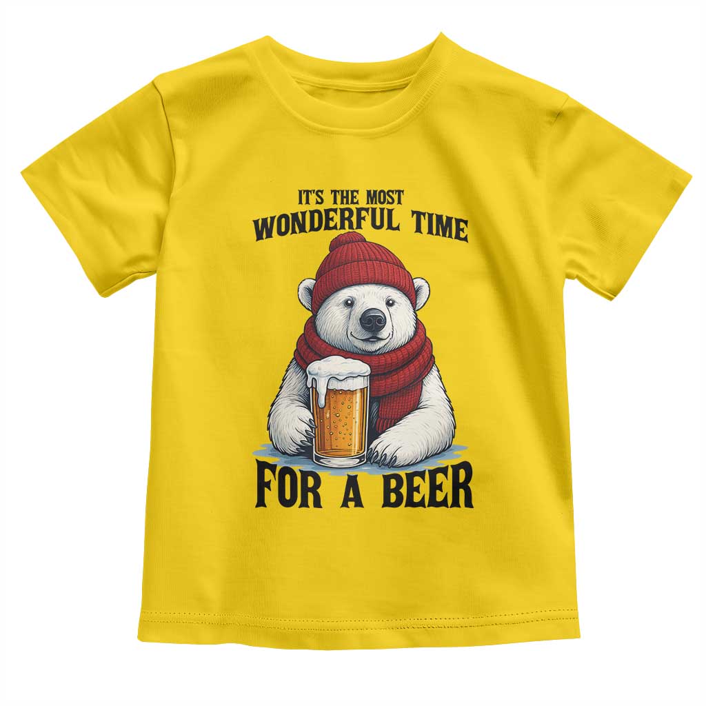 It is The Most Wonderful Time For A Beer Toddler T Shirt Funny Polar Bear Drinking Beer TS12 Daisy Print Your Wear