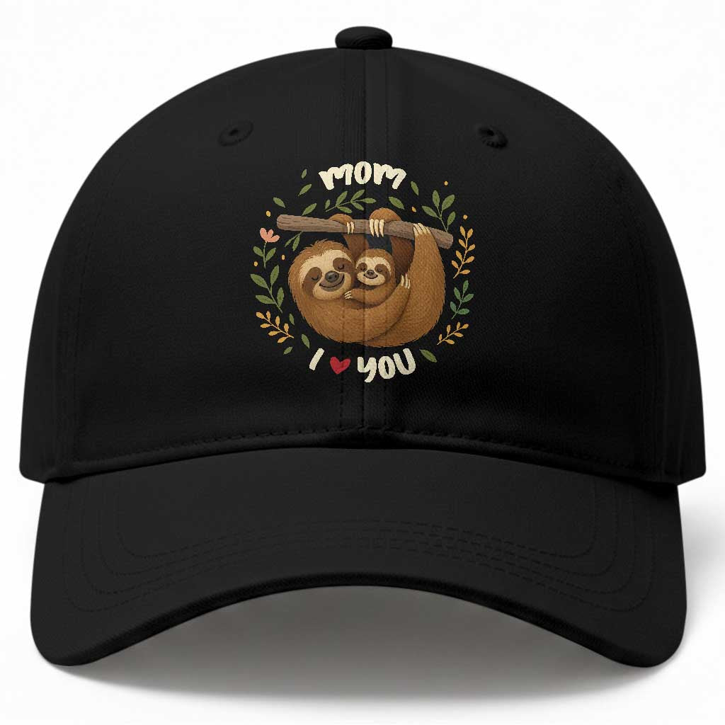 Mom I Love You Baseball Cap Cute Sloth Lover Mothers Day Gift TS12 Print Your Wear