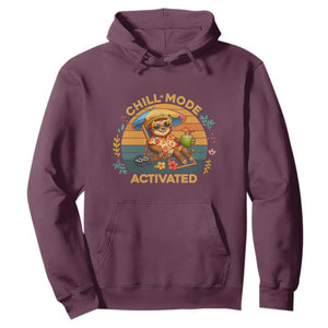 Chill Mode Activated Hoodie Funny Sloth Summer Beach Vibes TS12 Maroon Print Your Wear