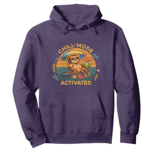 Chill Mode Activated Hoodie Funny Sloth Summer Beach Vibes TS12 Purple Print Your Wear