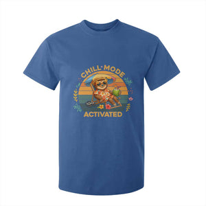 Chill Mode Activated T Shirt For Kid Funny Sloth Summer Beach Vibes TS12 Royal Blue Print Your Wear