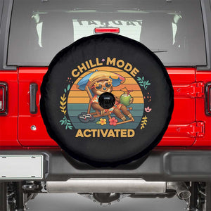 Chill Mode Activated Spare Tire Cover Funny Sloth Summer Beach Vibes TS12 Black Print Your Wear