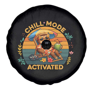 Chill Mode Activated Spare Tire Cover Funny Sloth Summer Beach Vibes TS12 Print Your Wear