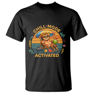 Chill Mode Activated T Shirt Funny Sloth Summer Beach Vibes TS12 Black Print Your Wear