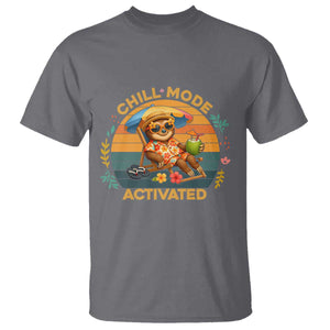 Chill Mode Activated T Shirt Funny Sloth Summer Beach Vibes TS12 Charcoal Print Your Wear