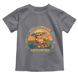 Chill Mode Activated Toddler T Shirt Funny Sloth Summer Beach Vibes TS12 Charcoal Print Your Wear