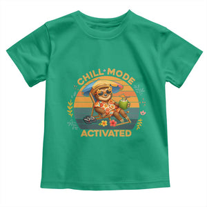 Chill Mode Activated Toddler T Shirt Funny Sloth Summer Beach Vibes TS12 Irish Green Print Your Wear