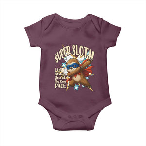 Super Sloth I Will Rescue You Baby Onesie Funny Sloth Lover Gift TS12 Maroon Print Your Wear