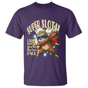 Super Sloth I Will Rescue You T Shirt Funny Sloth Lover Gift TS12 Purple Print Your Wear