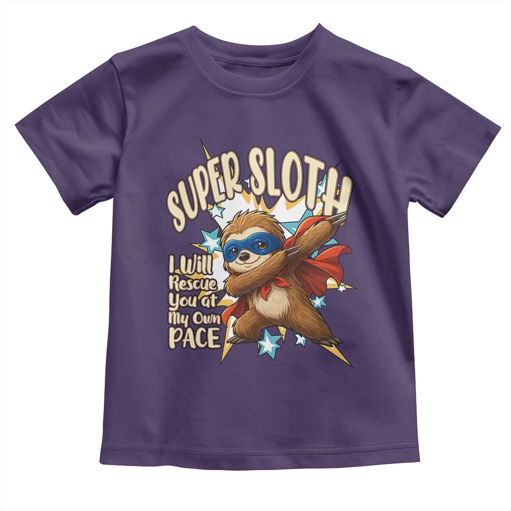 Super Sloth I Will Rescue You Toddler T Shirt Funny Sloth Lover Gift TS12 Purple Print Your Wear