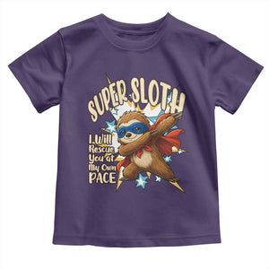 Super Sloth I Will Rescue You Toddler T Shirt Funny Sloth Lover Gift TS12 Purple Print Your Wear