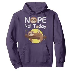 Nope Not Today Hoodie Funny Sloth Lover Gift TS12 Purple Print Your Wear