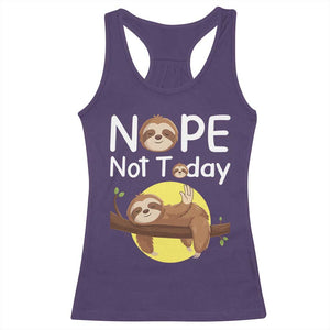 Nope Not Today Racerback Tank Top Funny Sloth Lover Gift TS12 Purple Print Your Wear