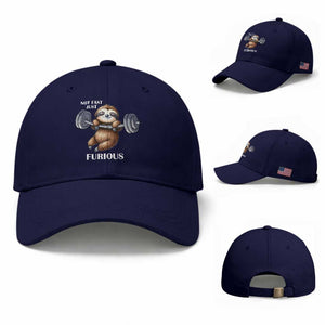 Funny Gym Sloth Baseball Cap Not Fast Just Furious TS12 Baseball Cap Universal Fit Dark Blue Print Your Wear