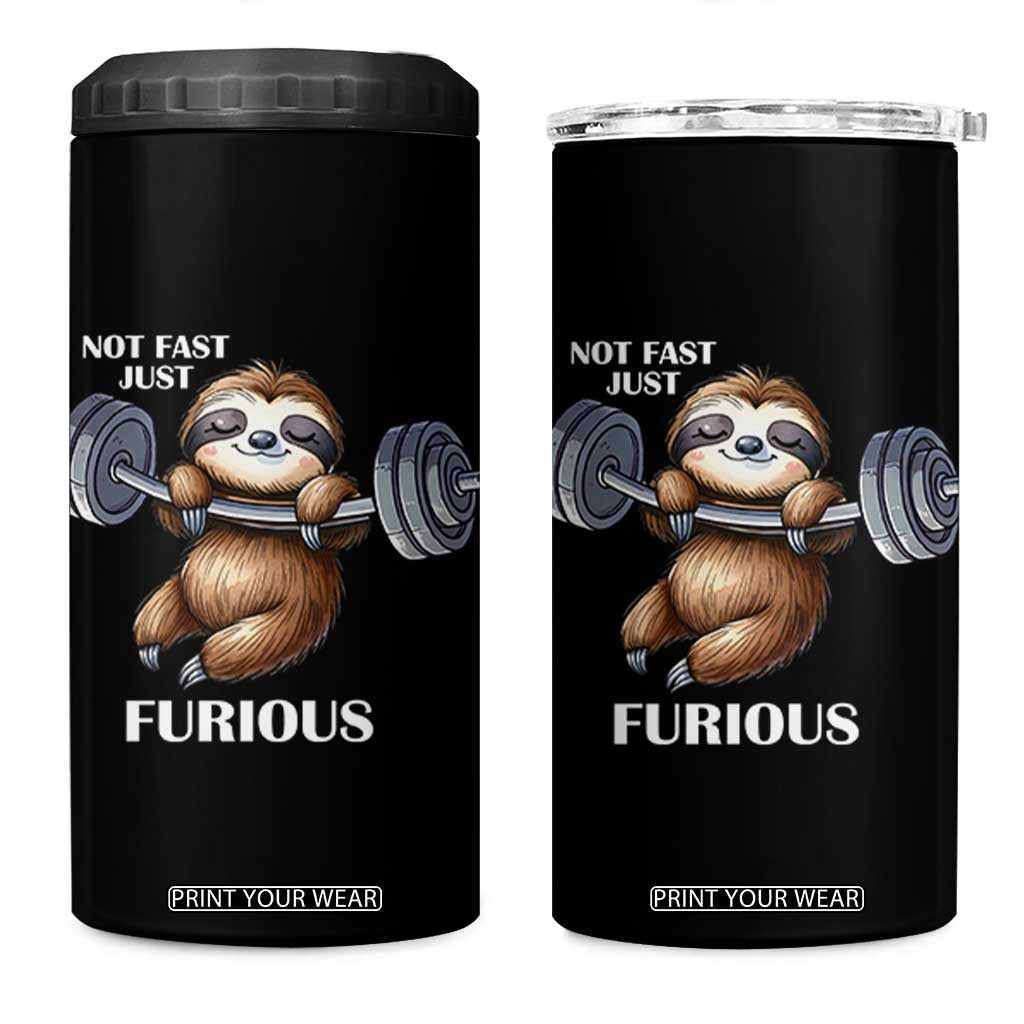 Funny Gym Sloth 4 in 1 Can Cooler Tumbler Not Fast Just Furious TS12 One Size: 16 oz Black Print Your Wear