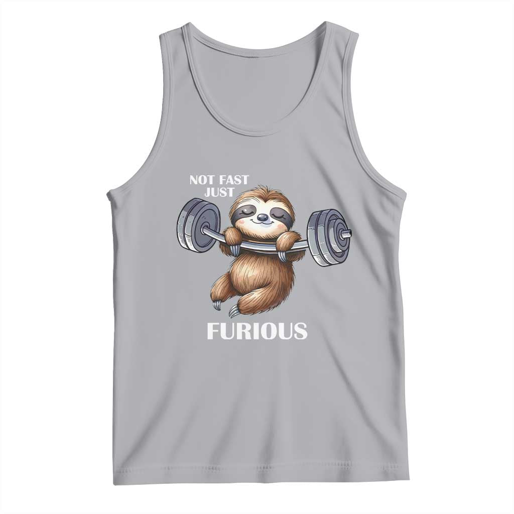 Funny Gym Sloth Tank Top Not Fast Just Furious TS12 Athletic Heather Print Your Wear