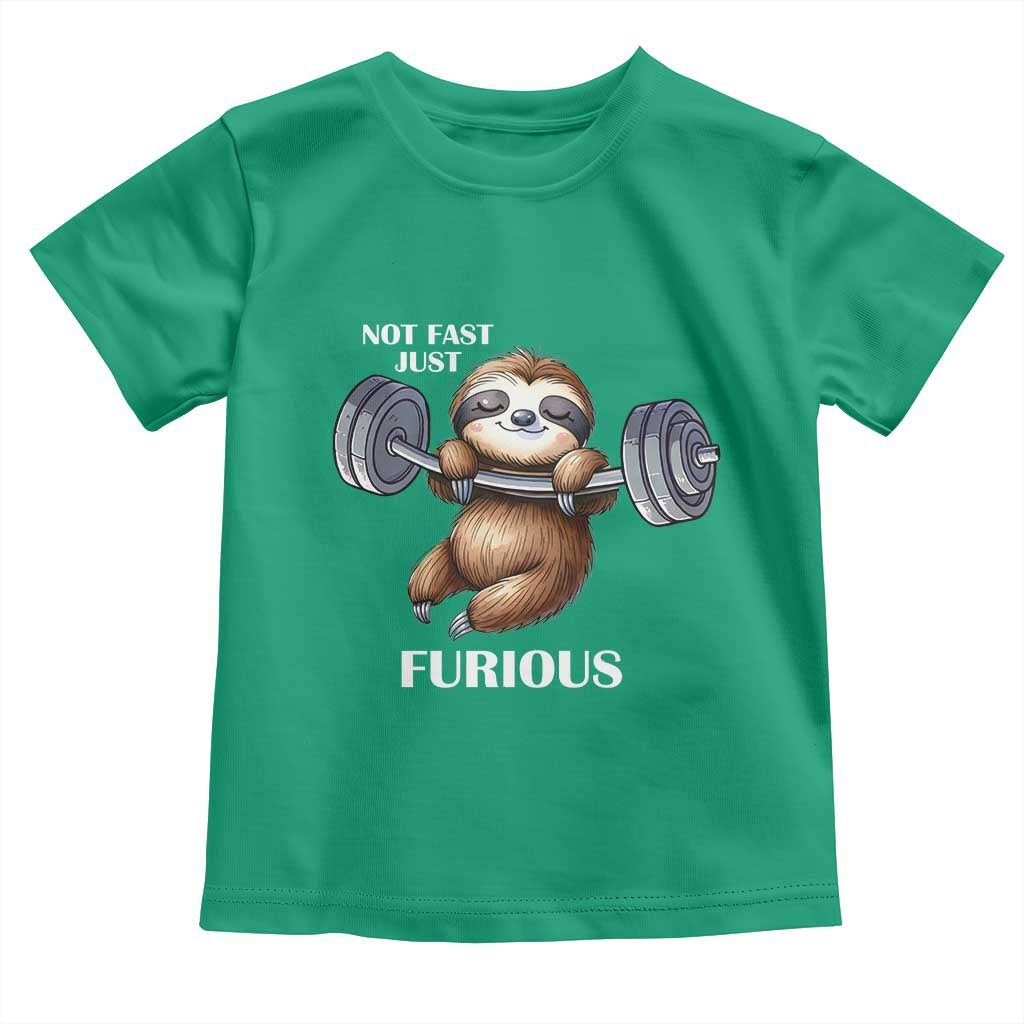 Funny Gym Sloth Toddler T Shirt Not Fast Just Furious TS12 Irish Green Print Your Wear