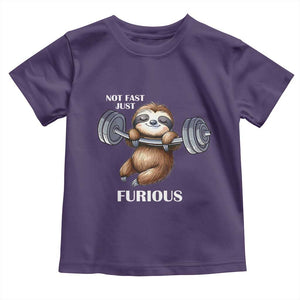 Funny Gym Sloth Toddler T Shirt Not Fast Just Furious TS12 Purple Print Your Wear