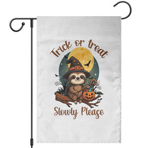 Funny Halloween Sloth Garden Flag Trick Or Treat Slowly Please TS12 White Print Your Wear