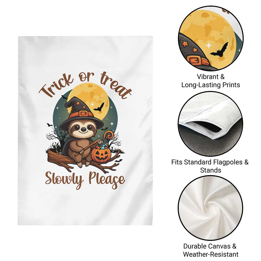 Funny Halloween Sloth Garden Flag Trick Or Treat Slowly Please TS12 Print Your Wear