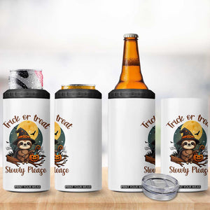 Funny Halloween Sloth 4 in 1 Can Cooler Tumbler Trick Or Treat Slowly Please TS12 Print Your Wear