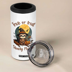 Funny Halloween Sloth 4 in 1 Can Cooler Tumbler Trick Or Treat Slowly Please TS12 Print Your Wear