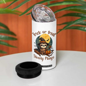 Funny Halloween Sloth 4 in 1 Can Cooler Tumbler Trick Or Treat Slowly Please TS12 Print Your Wear