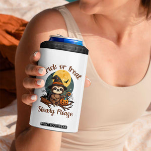 Funny Halloween Sloth 4 in 1 Can Cooler Tumbler Trick Or Treat Slowly Please TS12 Print Your Wear