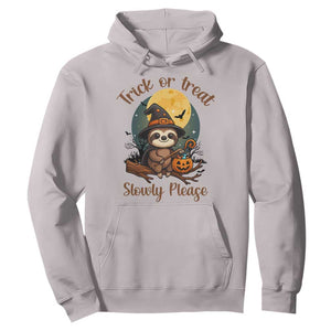Funny Halloween Sloth Hoodie Trick Or Treat Slowly Please TS12 Ice Gray Print Your Wear