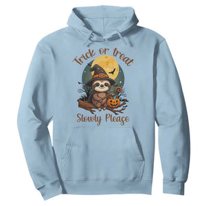 Funny Halloween Sloth Hoodie Trick Or Treat Slowly Please TS12 Light Blue Print Your Wear