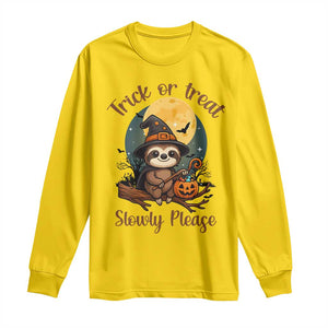 Funny Halloween Sloth Long Sleeve Shirt Trick Or Treat Slowly Please TS12 Daisy Print Your Wear