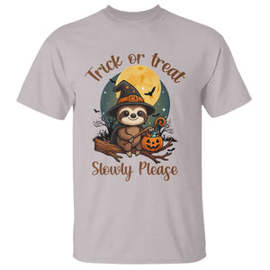 Funny Halloween Sloth T Shirt Trick Or Treat Slowly Please TS12 Ice Gray Print Your Wear