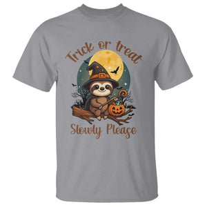 Funny Halloween Sloth T Shirt Trick Or Treat Slowly Please TS12 Sport Gray Print Your Wear