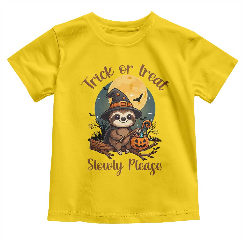 Funny Halloween Sloth Toddler T Shirt Trick Or Treat Slowly Please TS12 Daisy Print Your Wear