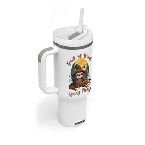 Funny Halloween Sloth Tumbler With Handle Trick Or Treat Slowly Please TS12 Print Your Wear