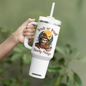 Funny Halloween Sloth Tumbler With Handle Trick Or Treat Slowly Please TS12 Print Your Wear