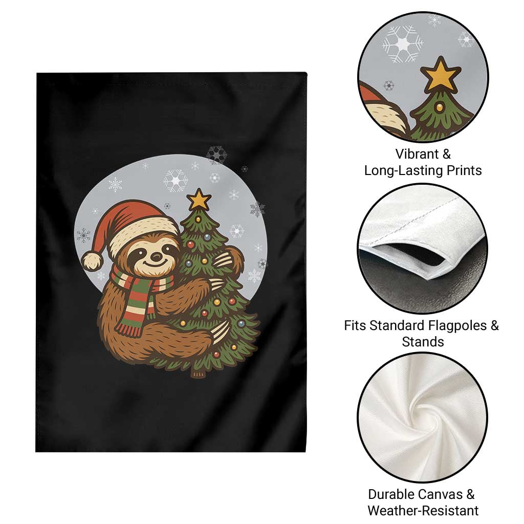 Funny Xmas Garden Flag Slothin Around The Christmas Tree TS12 Print Your Wear