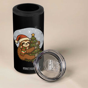 Funny Xmas 4 in 1 Can Cooler Tumbler Slothin Around The Christmas Tree TS12 Print Your Wear