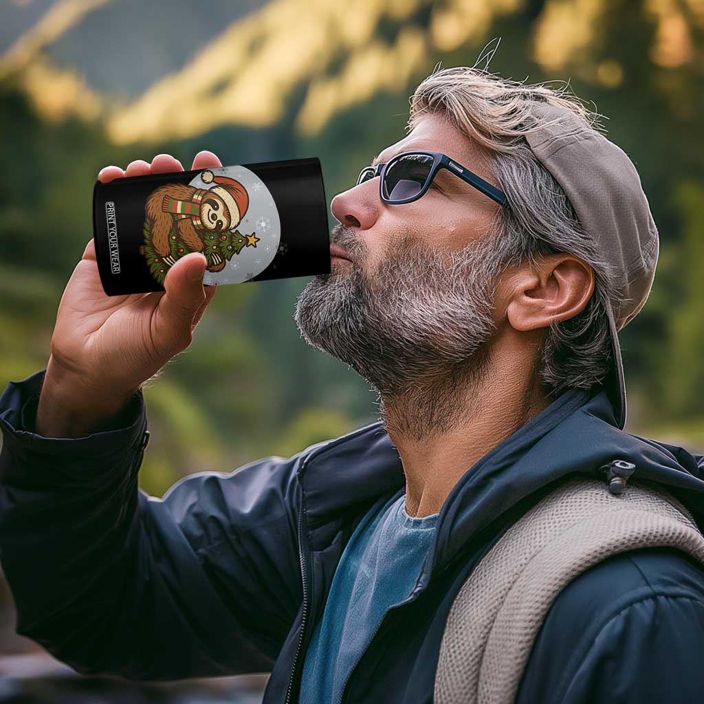 Funny Xmas 4 in 1 Can Cooler Tumbler Slothin Around The Christmas Tree TS12 Print Your Wear