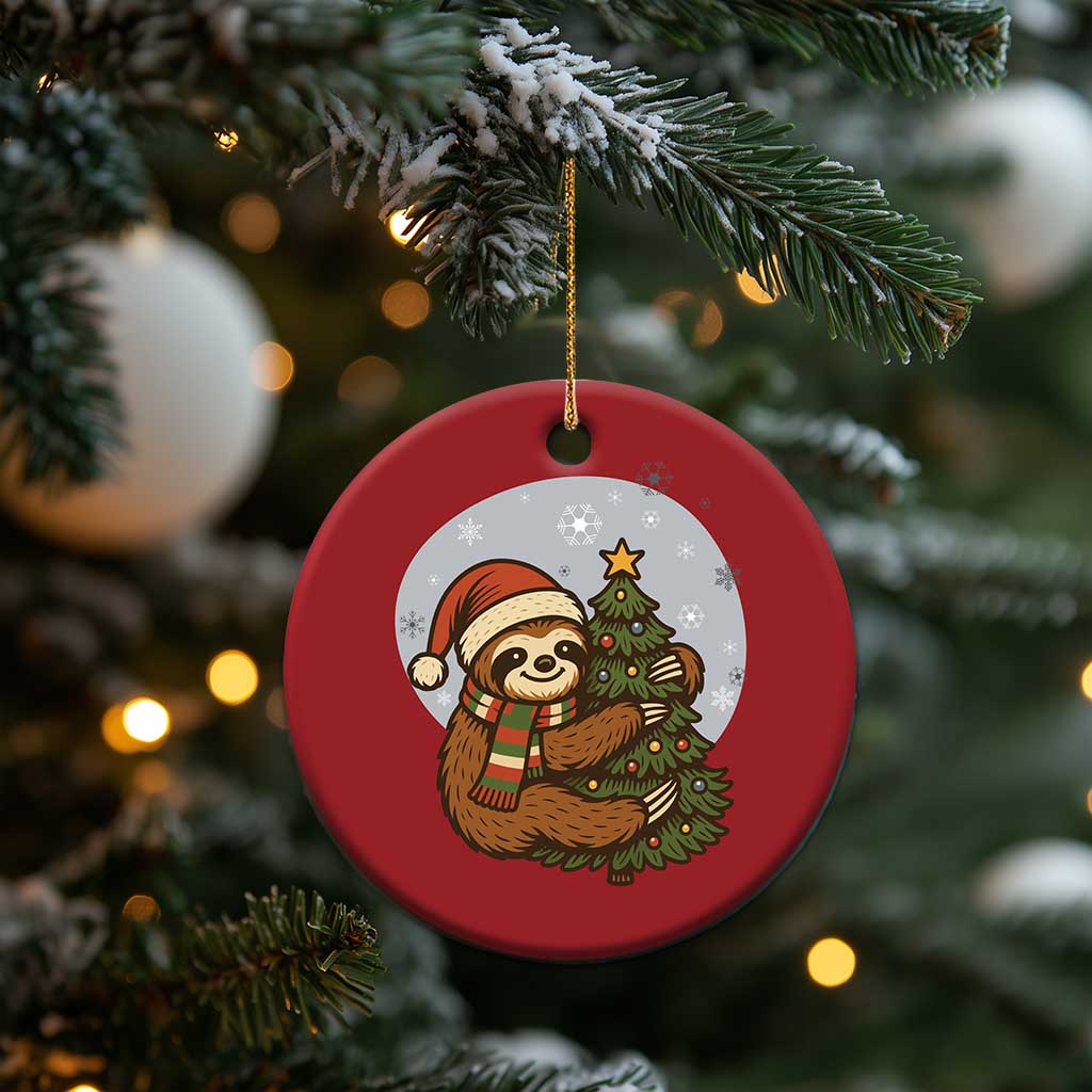 Funny Xmas Christmas Ornament Slothin Around The Christmas Tree TS12 Print Your Wear