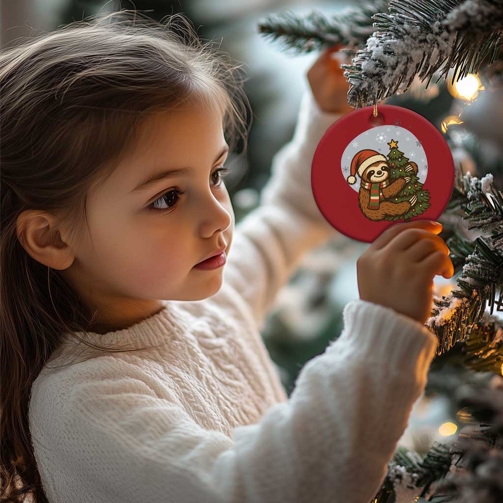 Funny Xmas Christmas Ornament Slothin Around The Christmas Tree TS12 Print Your Wear