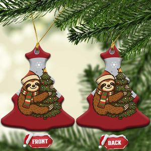 Funny Xmas Christmas Ornament Slothin Around The Christmas Tree TS12 Christmas Tree Red Print Your Wear