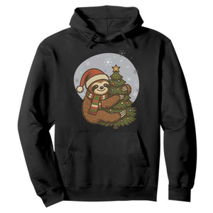 Funny Xmas Hoodie Slothin Around The Christmas Tree TS12 Black Print Your Wear